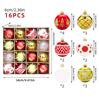 6cm Electroplated Christmas Ornament Ball with Hand-Painted Designs