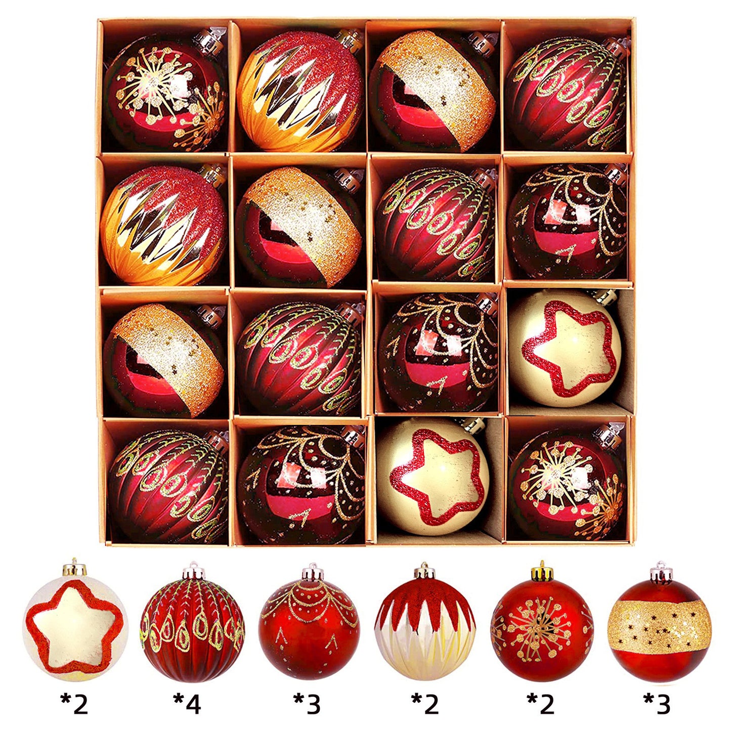 6cm Electroplated Christmas Ornament Ball with Hand-Painted Designs