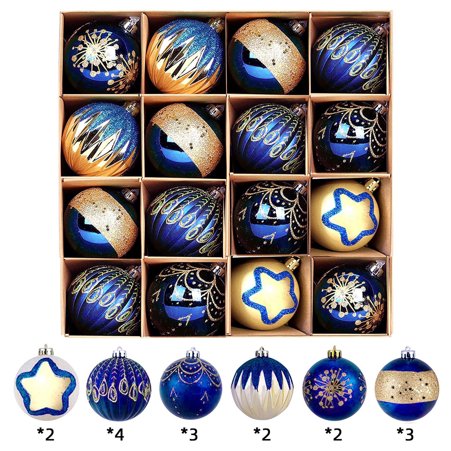 6cm Electroplated Christmas Ornament Ball with Hand-Painted Designs