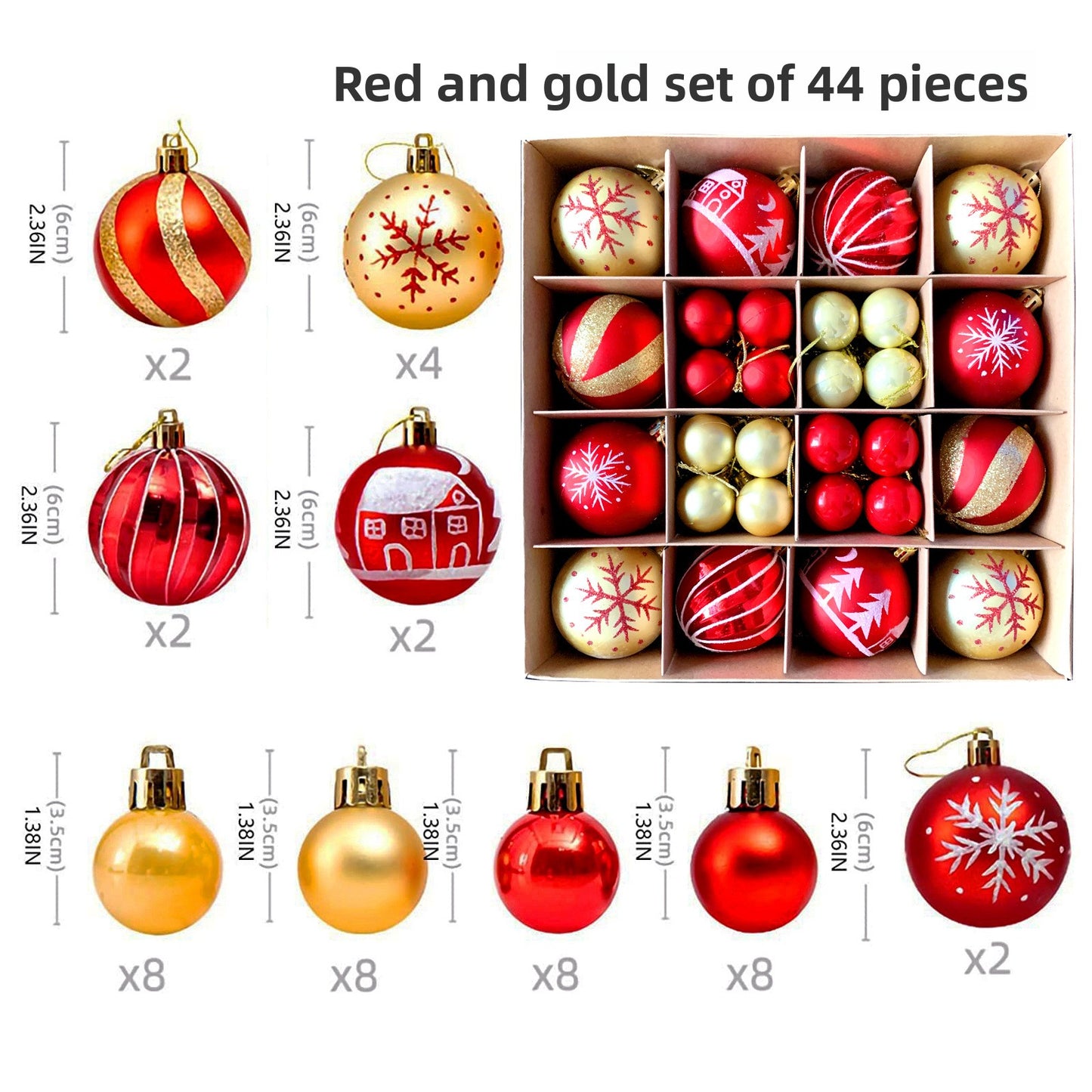 6cm Electroplated Christmas Ornament Ball with Hand-Painted Designs