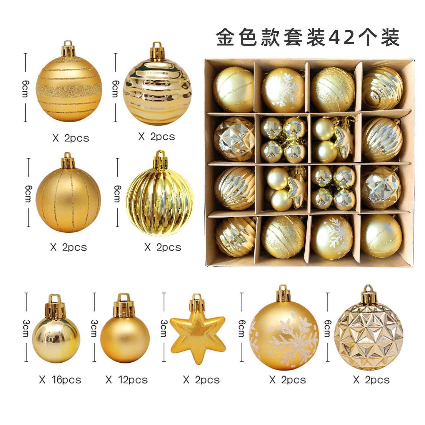 6cm Electroplated Christmas Ornament Ball with Hand-Painted Designs