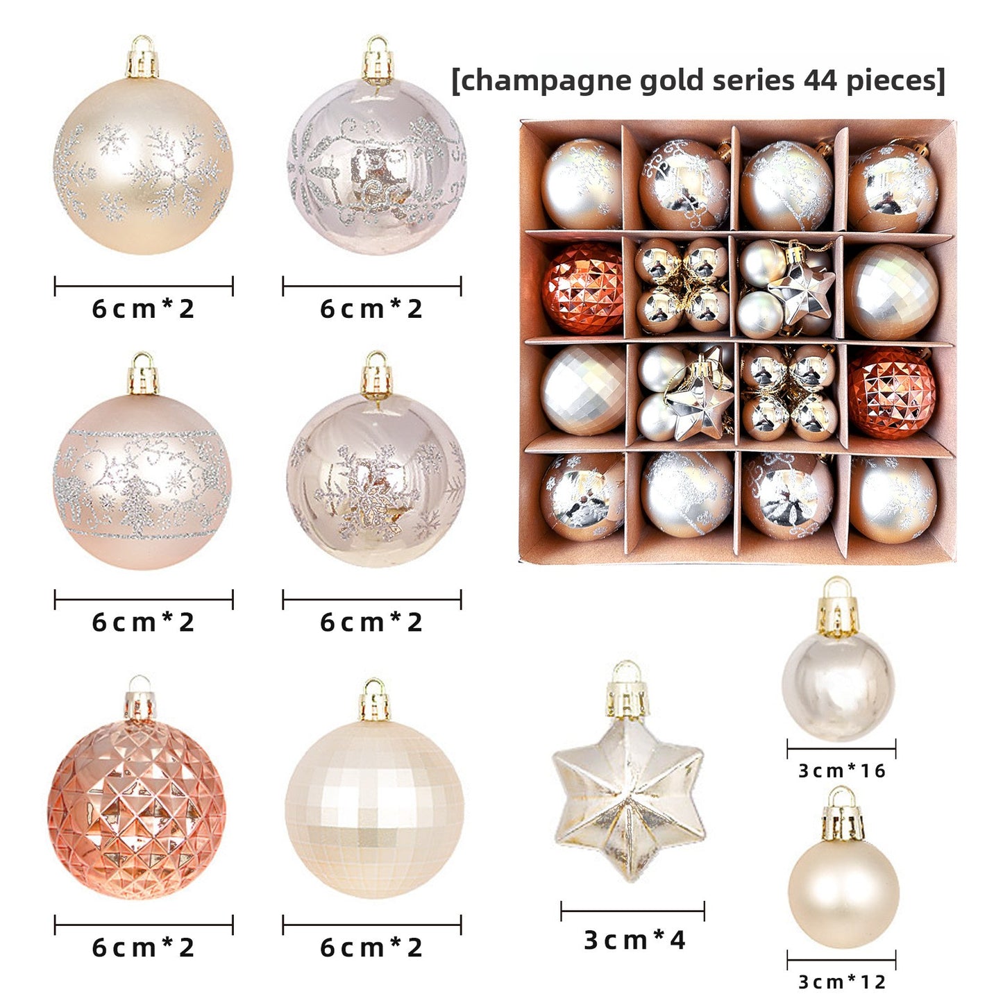 6cm Electroplated Christmas Ornament Ball with Hand-Painted Designs