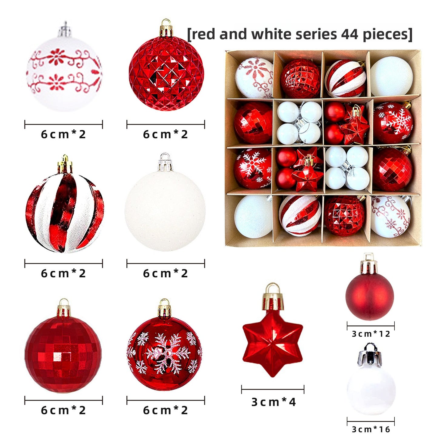 6cm Electroplated Christmas Ornament Ball with Hand-Painted Designs