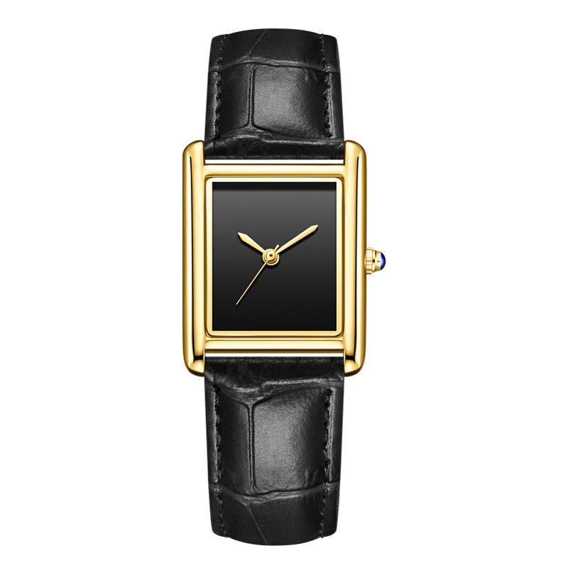 Buy Couple Leather Watch Strap Simple Square Waterproof