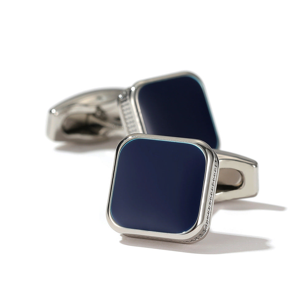 Men’s Fashion Square Drop Oil Cufflinks Available in 4 Colors