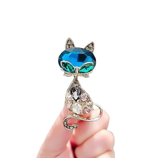 High-end Diamond-inlaid Metal Alloy Brooch – Elegant Jewelry