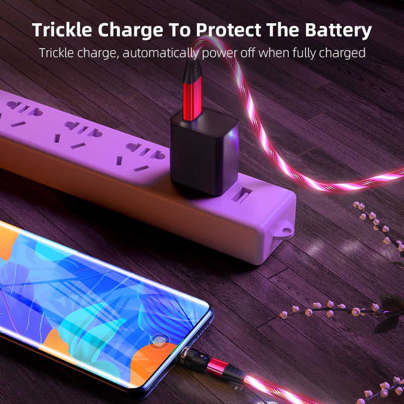Buy 540° Rotating Luminous Magnetic Fast Charge Cable for Mobile