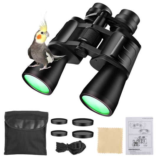 Portable Zoom Binoculars with FMC Lens – Low Light Night Vision for Bird Watching, Hunting, Sports Events