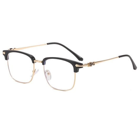 Retro Metal Eyeglasses Frame with Blue Light Protection Style