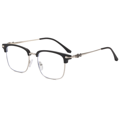 Retro Metal Eyeglasses Frame with Blue Light Protection Style