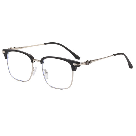 Retro Metal Eyeglasses Frame with Blue Light Protection Style