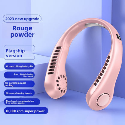 Portable Bladeless Neck Fan with USB Charging and Airflow