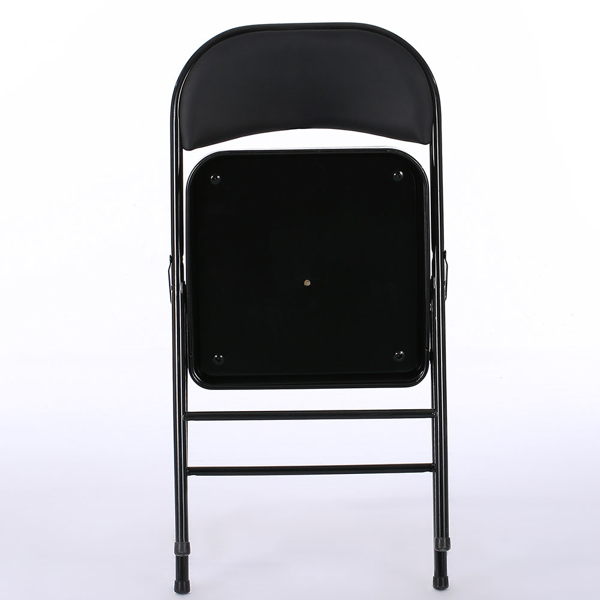 6pcs Elegant Foldable Iron & PVC Chairs for Convention & Exhibition Black