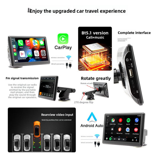 7-inch CarPlay Portable Player with Bluetooth Connectivity globalswanky 03