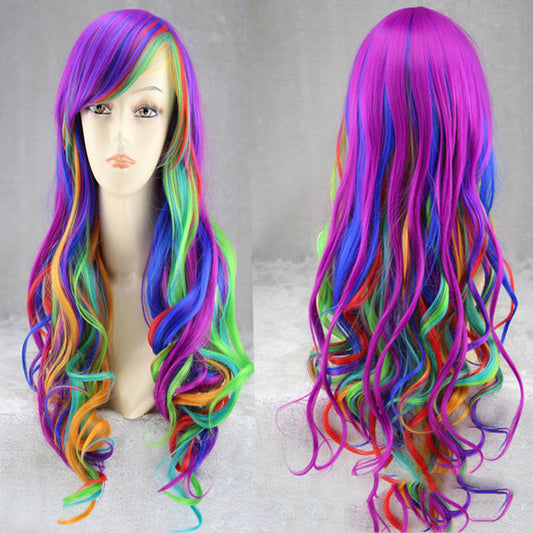 Colorful Rainbow Gradient Hairstyle – Vibrant Fashion Hair Wigs