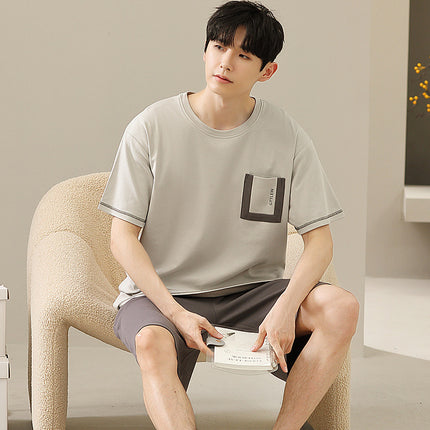 Men’s Soft Short-Sleeve Plus Size Pajamas Suit Comfortable Fit