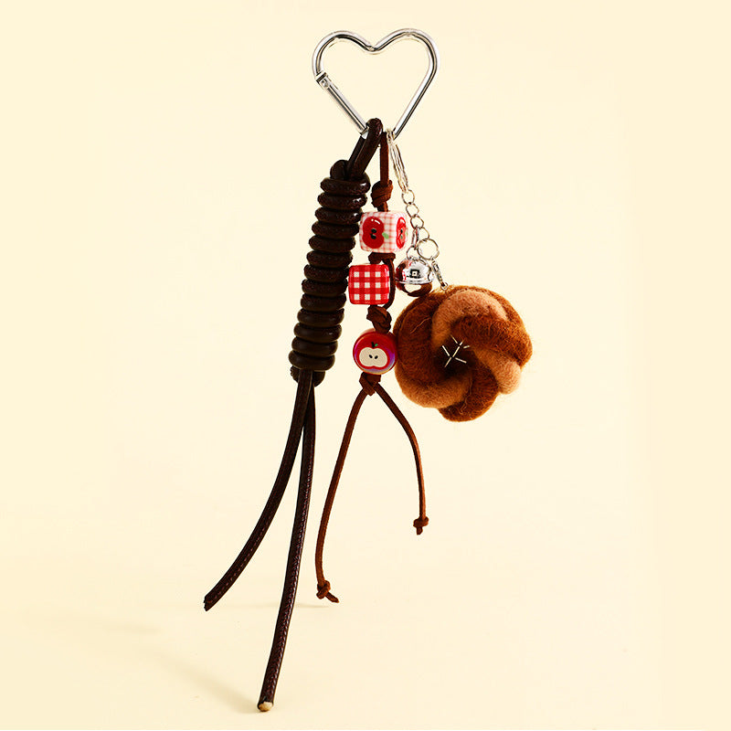 Felt Bread Keychain Accessories for Schoolbags and Purses