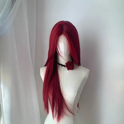 70cm long straight hair, a scumbag girl in sea King Red