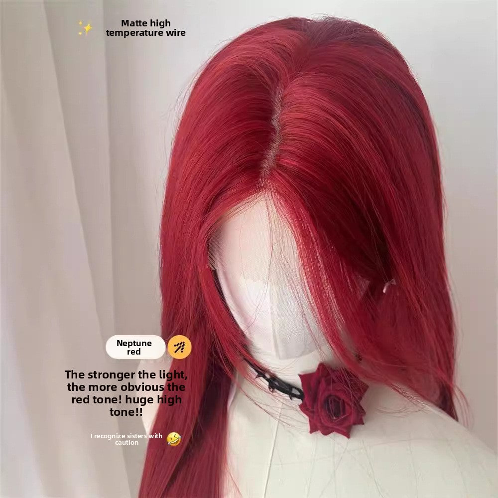 70cm long straight hair, a scumbag girl in sea King Red