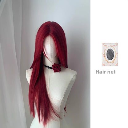 70cm long straight hair, a scumbag girl in sea King Red