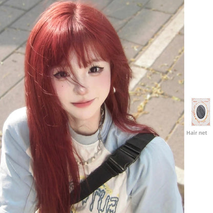 70cm long straight hair, a scumbag girl in sea King Red