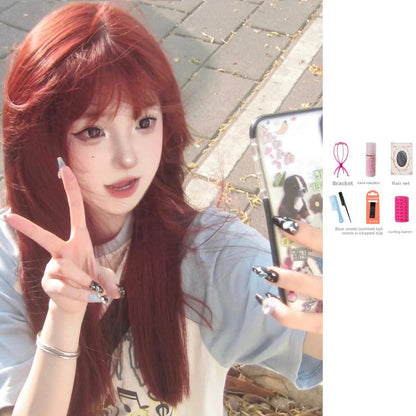 70cm long straight hair, a scumbag girl in sea King Red