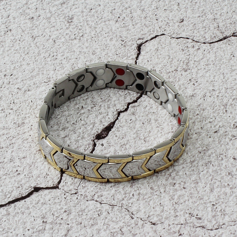 Gold Double Row Magnet Bracelet Durable and Stylish Jewelry