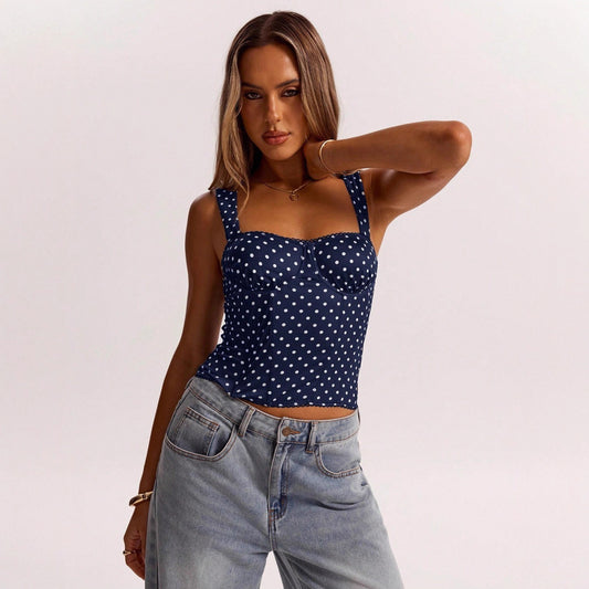 Buy Polka-Dot Printed Underwire Camisole For Parties And Dates