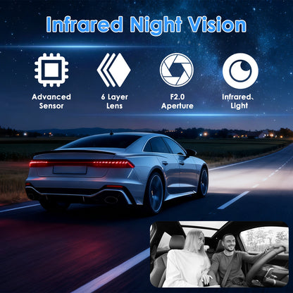 WiFi 1080P 3 Channel Dash Cam with App Control Night Vision