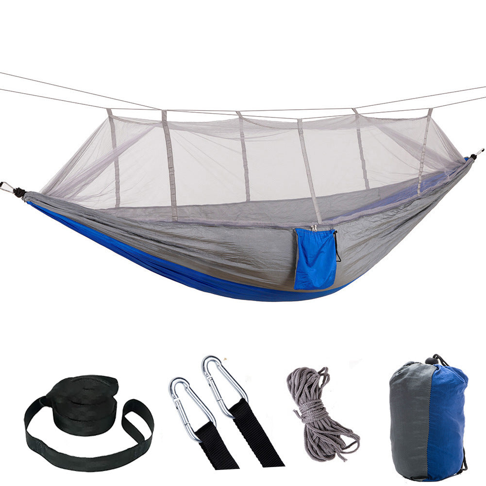 Mosquito Net Camping Hammock with Parachute Cloth