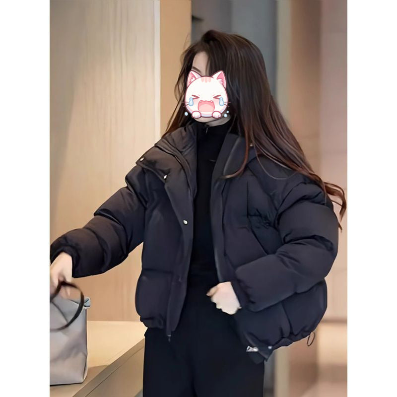 Buy Winter Korean-Style Cropped Hooded Cotton Jacket for Women