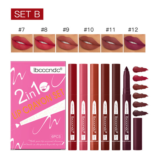 Two-in-One Lip Liner Lipstick – Easy to Color & Long-Lasting