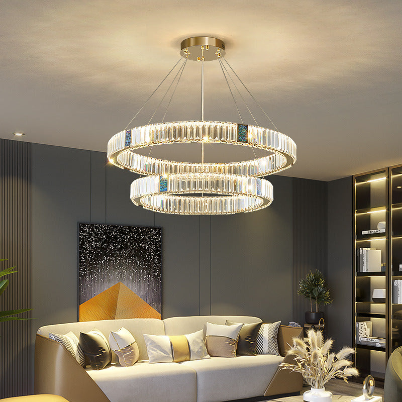 Light Luxury Crystal Living Room Chandelier Stainless Steel