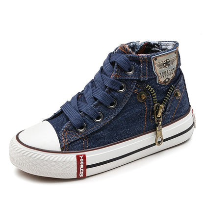 Breathable Denim Sneakers Kids Casual Shoes Boys Girls Sport