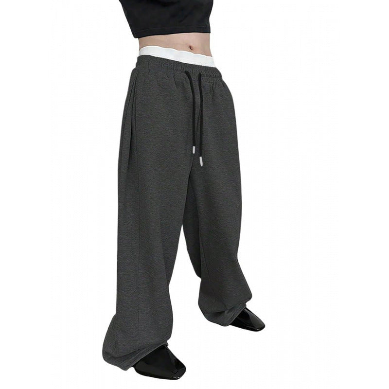 Buy Men’s Drawstring Waist Wide-Leg Loose Pants for Comfort