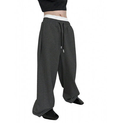 Buy Men’s Drawstring Waist Wide-Leg Loose Pants for Comfort