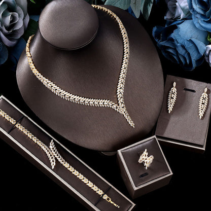 Buy Luxury 3A Zircon 4-Piece Necklace Earrings Jewelry Set