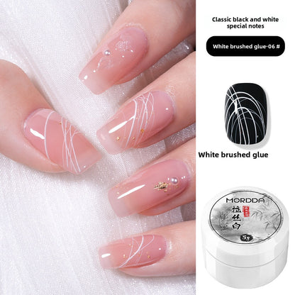 Black and White Nail Polish Glue for Smooth Nail Finish