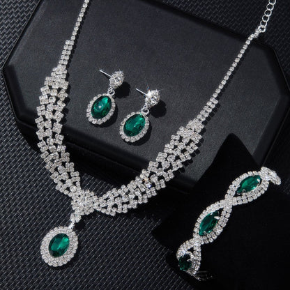 New European & American Style Luxury Sapphire Necklace Set