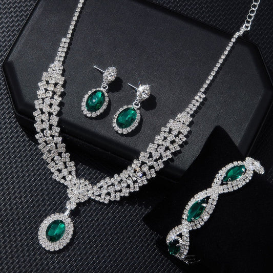 New European & American Style Luxury Sapphire Necklace Set