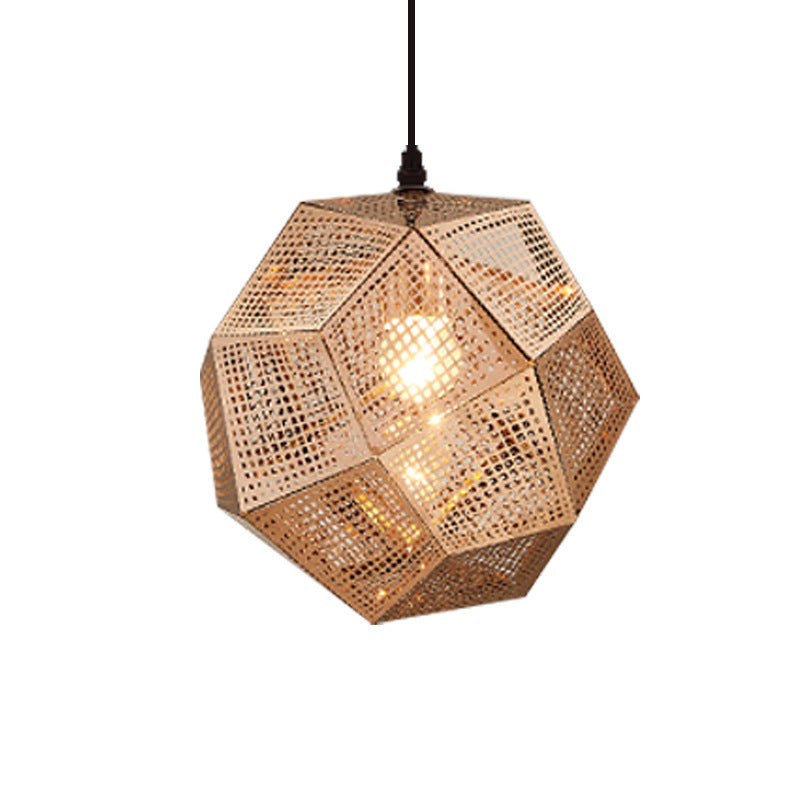 Modern Grid Pendant Light Polyhedral Ball Decorative Lamp