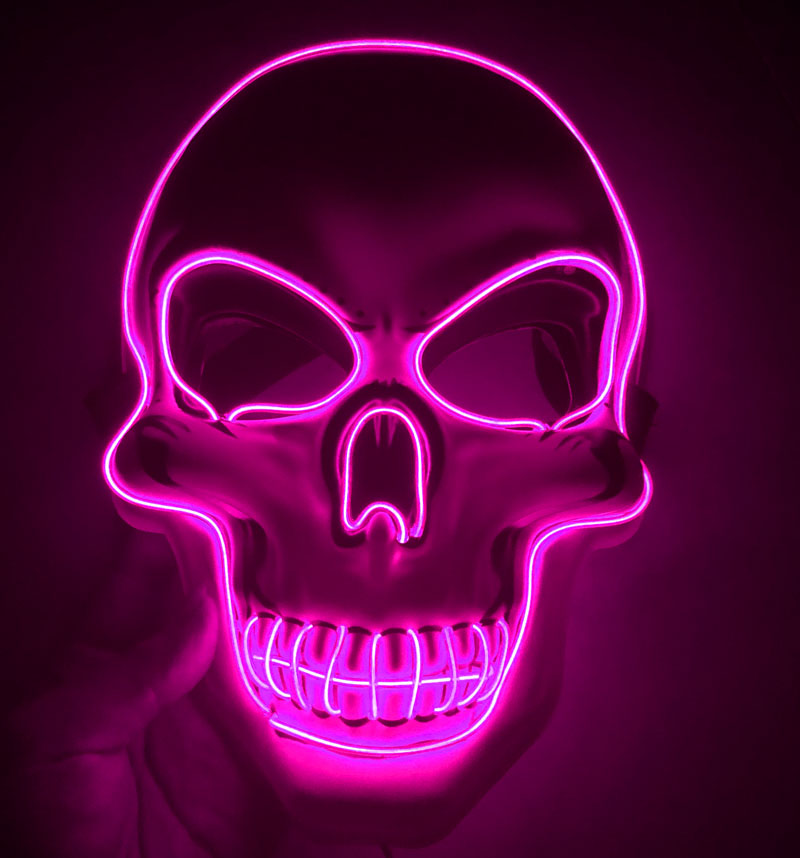 Buy Halloween Skeleton Mask LED Glow Scary Costume Party Wear