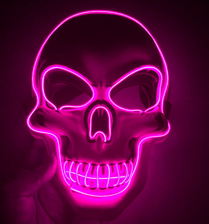 Buy Halloween Skeleton Mask LED Glow Scary Costume Party Wear