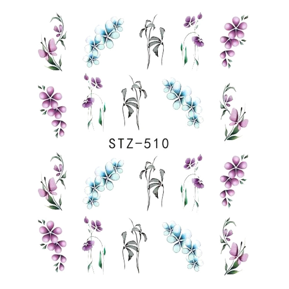 Buy Cute Butterfly Flower Nail Sticker Water Transfer Design.