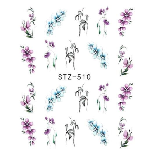 Buy Cute Butterfly Flower Nail Sticker Water Transfer Design.