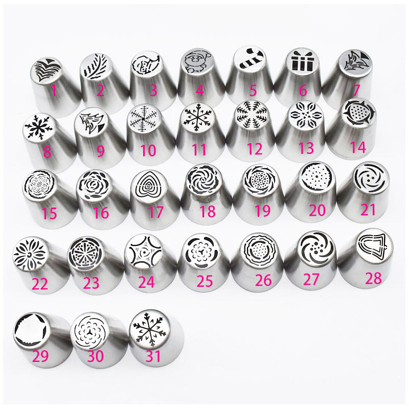 30 PCS Stainless Steel Cake Decorating Nozzle Set DIY Tool