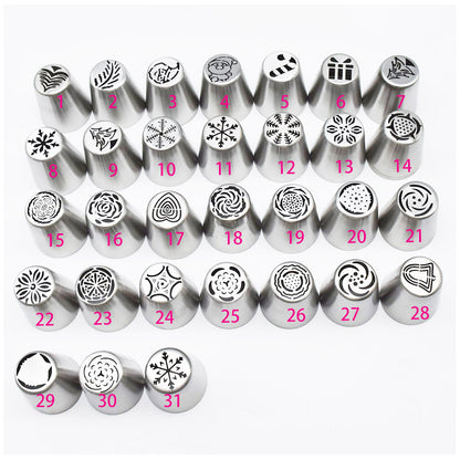 30 PCS Stainless Steel Cake Decorating Nozzle Set DIY Tool