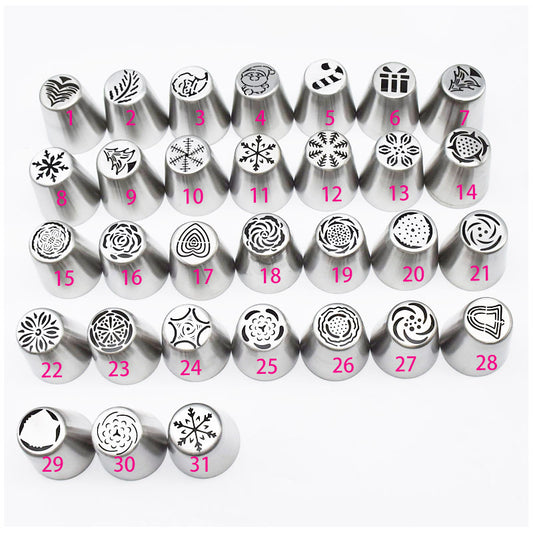 30 PCS Stainless Steel Cake Decorating Nozzle Set DIY Tool