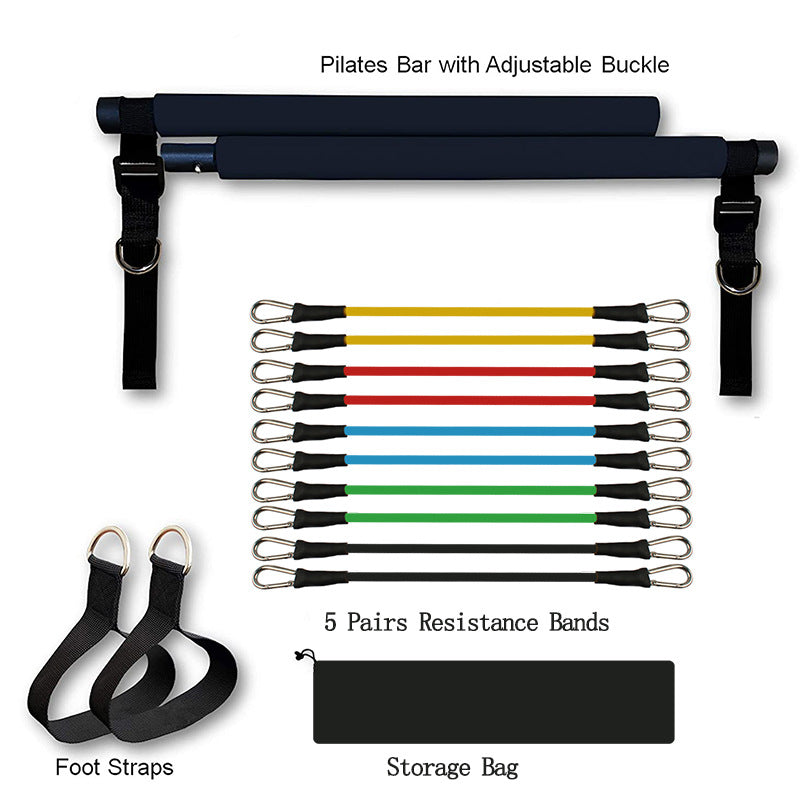 Yoga Pilates Bar Portable Gym Accessories Resistance Bands