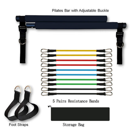 Yoga Pilates Bar Portable Gym Accessories Resistance Bands